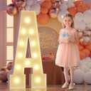Marquee Light Up Letter Large: 4FT Sign A for Party Decoration Big Stand-up Letters Alphabet for Birthday Marry Me Proposal Bachelor Wedding Engagement Baby Shower Anniversary Graduation Decor