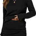 ANRABESS Women Long Sleeve Skirt Sets 2025 Fall Sweater Lounge Sets 2 Piece Beach Vacation Outfits Black M