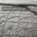 BEDAZZLED Queen Size Comforter Sets,Grey Bedding Comforter Set, 3 Pieces Pinch Pleat Bedding Sets with Comforter and Pillowcases Soft Farmhouse Shabby Chic Comforter for All Season