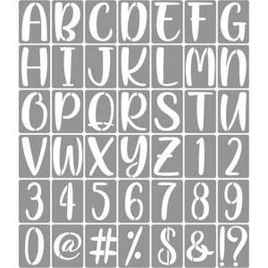 XANGEY 12 Inch Letter Stencils for Painting - 42 Pack Alphabet Letter Number Templates with Signs, Reusable Plastic Alphabet Stencils for Chalkboard Fabric Rock Wood Crafts Painting