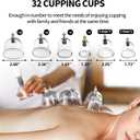 Cupping Kit for Massage Therapy - 32 Cups Professional Chinese Cupping Set with Magnetics, Vacuum Cupping Therapy Set for Cellulite Reduction Muscle Pain Relief with Manual Pump