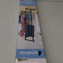 Whitmor Adjustable Clothes Rack Heavy Duty Clothing Rack Collapsible Rolling Clothes Organizer with Sturdy Wheels, Easy to Assemble, Black and Chrome