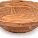 Samhita Acacia Wood Serving Bowl, Fruit Bowl, Friendly and Perfect for Salad, Vegetables and Fruit,Single Salad Bowl (10" x 10" x 3")