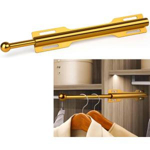Valet Rod for Closet Pull Out, Rod for Bedroom Laundry Room Bathroom, Orange (1 Pack)