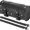 Motoforti Universal Motorcycle Fork Handlebar Tool Bag Cycling Storage Pouch Bag Waterproof Faux Leather Black