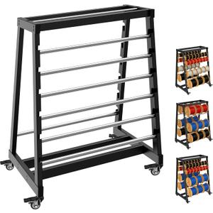 ATOLS Upgraded Wire Spool Rack  13-Rod Capacity (Includes 8 Rods), Adjustable Cable Caddy & Dispenser with Locking Wheels for Electrical and Industrial Use