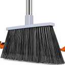 PBHEPJ Broom, Outdoor Broom for Floor Cleaning, 58" Long Stainless Steel Handle, Hard Bristle Angle Broom for Sweeping Indoor, Commercial, Industrial, Garage, Kitchen