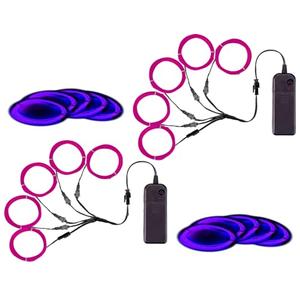 MaxLax EL Wire, Portable Neon Lights EL Wire 5 in 1 Meter, Electroluminescent Wire for Halloween Decoration, Christmas Party, Blacklight Run,DIY Decoration… (Purple, 2Pack 5 in1M)…