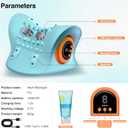 Neck Massager 2025, Neck Stretcher Cervical Traction with Heat, 3 Modes, Portable Massage Neck Hump Corrector for Pain Relief and Muscle Relax, 26 Angle Cervical Traction Device (Blue)