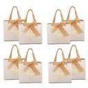 TKSBAG 50 Pack Small Thank You Gift Bags with Handles, 5.5''x 2.5''x4.7'' Mini White Gift Bags Bulk for Baby Shower, Birthday, Wedding, Party Favors