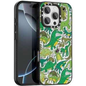 for iPhone 16 Pro Case TPU+PC Premium Painted Anti-Drop Phone Case Superior Shock Absorption Military-Grade Drop Protection Cute Cartoon Dinosaur Design Phone Case