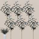 RyddeligHome 6 Branches Artificial Long Eucalpytus Stems for Tall Vase, Eucalyptus Centerpieces for Tables, 23" Dusty Green Faux Stems for Vase, Realistic Greenery Branches Fillers for Home Dcor