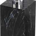 Marble Look Soap Dispenser, 16.9 oz Refillable Resin Hand Lotion Pump Bottle for Bathroom and Kitchen Countertops (Black)