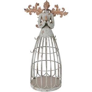 Morning View Metal Praying Angel Garden Statue Decor for Yard Art Outdoor Standing Large Angel Decorations Antique Patio Patio Lawn Holiday Christmas 18 Inches Tall