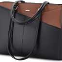 LOVEVOOK Laptop Tote Bag for Women, Office Work Bag Briefcase fit for 15.6 inch Laptop, Large Capacity Teacher Computer Bag Handbag Black/Brown