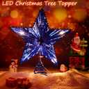 Aoriher 20 Light 10 Inches Christmas Star Tree Toppers Battery Operated Tree Topper with 20 Mini LED Lights for Christmas Holiday Seasonal Decoration (Blue)