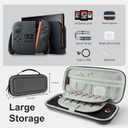 2 x CoBak Large Capacity Carrying Case for Nintendo Switch 2 (2025) - 3 in 1 Accessories Bundle with 2 Screen Protectors, Thumb Grip Caps, 24 Game Cartridges, Hard Shell Portable Travel Pouch, Gray