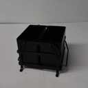 Silverware Caddy Utensil Organizer With Handle, Outdoor Picnic and Camping Utensil Holder, Flatware Holder for Party Gatherings, Metal - Black