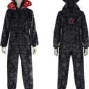 Demogorgon Onesie for Unisex, Warm Women and Men Long Sleeve Pajamas，Hooded Jumpsuit Costume Home Party (S)