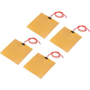 MECCANIXITY Heater Film Heating Plate, 12V 25W Polyimide Heat Pad, Adhesive PI Heater Elements Film 100mmx100mm Heater Strip for Constant Temperature, Pack of 4