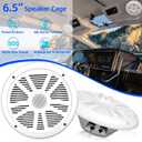 800W 6.5 Inch Marine Speakers - 2 Way Waterproof UV Weather Resistant Outdoor Stereo Sound System, High-Fidelity Audio, White for Boats, RVs, Cars, Golf Carts, Hot Tubs, Indoor/Outdoor DIY Use