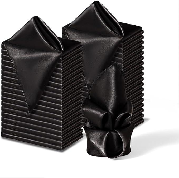 Satin Squares 16x16 12Pcs Black Satin Squares 16x16 12Pcs Black