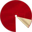 ShinyRelief 36 Inch Larger Velvet Christmas Tree Skirt Reversible with Gold Glitter Double Sided Velvet Christmas Fur Plush Tree Skirt Glittery Tree Skirt for Christmas New Years Holiday (Red, Gold)