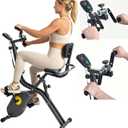 Quiet Foldable Recumbent Exercise Bike | 8-Level Magnetic Resistance, High Backrest, LCD Tracker, For Seniors Adults Home Gym，Upper & Lower Body Trainer, Grey Black
