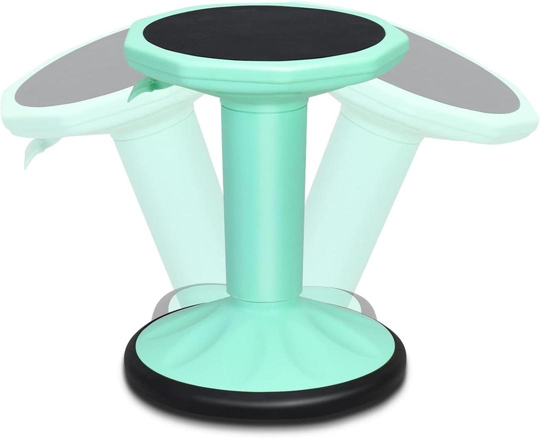 Kids Adjustable Wobble Stool, 24 Active Learning Classroom Seat, Non-Skid Wiggle Chairs Improve Posture, Focus & Help ADHD/ADD, Flexible Student Wobble Stool for Classroom Seating (Green)