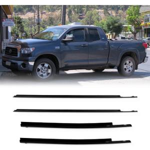 ECCPP Weather Stripping Window Trim For 2007-2020 for Toyota for Tundra Double Cab Outer Door Window Molding Trim Replacement for 68160-0C020 68210-0C020 68163-0C010 68164-0C010 4PCS Durable Design