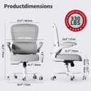 TRALT Office Chair - Ergonomic Desk Chair with Adjustable Lumbar Support, Mesh Computer Chair, Executive Chairs for Home Office Comfortable Lumbar Support (Ash Gray), Pack of 1