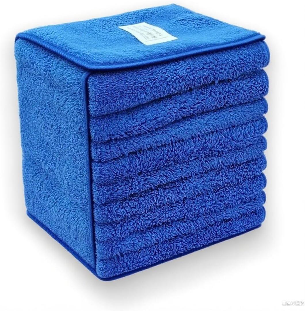 Double Layer Microfiber Cleaning Towels, Soft Absorbent Kitchen Wipes, Lint-Free Dust Cloth for House, Car, Windows(6-Pack, 11.8x7.8 Inch)