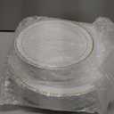 FOCUSLINE Gold Plastic Plates Set of 60, Disposable Plates with Gold Rim 30 Dinner Plates 10" and 30 Salad Dessert Appetizer Plate 7", Elegant Fancy Heavy Duty Wedding Party Plates