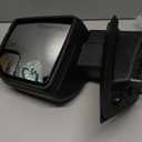 Right Passenger Side Door Mirror Compatible With 2021-2026 Ford F150 With Power Glass Manual Folding Heated Blind Spot Temperature Sensors Matte Black Replace#ML3Z17682VA (9 Pins)