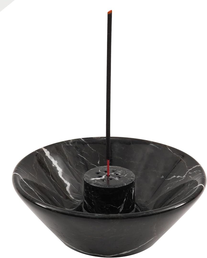 3 x Radicaln Marble Incense Holder for Stick 5.5" Inches Black Handmade Ash Tray & Palo Santo Holder, Perfect for Fall & Living Room Dcor, Ideal Incense Burner