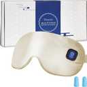 Dearan Upgraded 3 Temperature Modes Silk Heated Eye Mask Cordless,Rechargeable Warm Eye Heating Pad No Pressure for Dry Eyes, Sleep Eye Mask Christmas Gift for Men Women