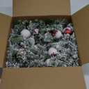 Christmas Wreath for Front Door Snowflake Snow Ball Pinecone Ornaments Wreath for Winter Holiday Christmas Party Decorations