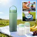 22oz Breast Milk Cooler Bottle Portable Milk Cooler for Breastmilk, 360 Total Cooling for 24 Hours; Breastmilk Chiller with 2pcs Baby Bottles | Breastfeeding Essentials, BPA Free