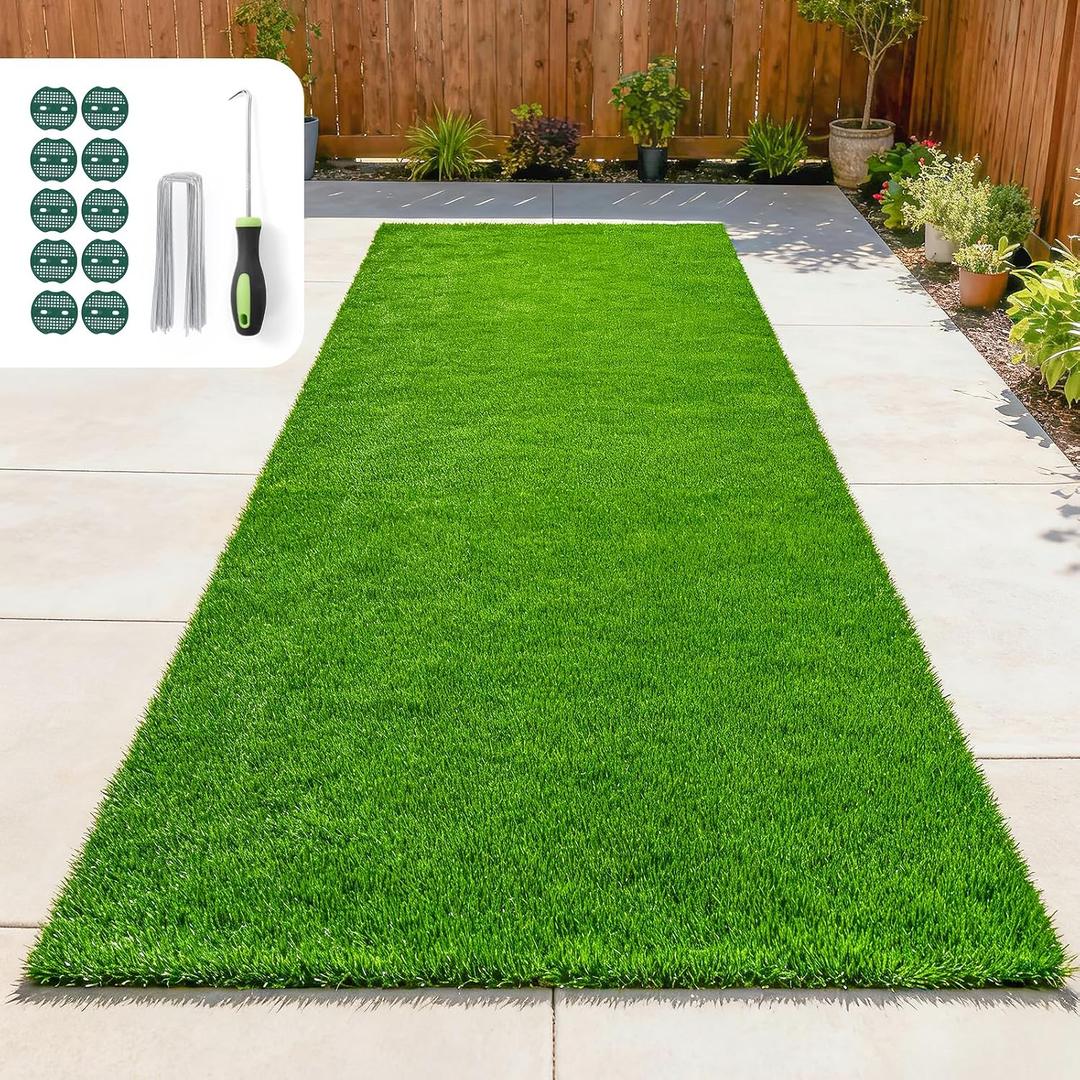 Artificial Turf Indoor Outdoor - Pet Friendly Synthetic Fake Grass Rug with Drainage Holes for Patio, Balcony, Backyard Decor, Deck - Replacement Dogs Pee Pad Mat(3Ft x 10Ft)