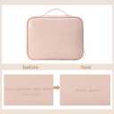 RIGHT AWAY Travel Toiletry Bag for Women,Large Makeup Bag& Cases,Waterproof Cosmetic Organizer Bag with Compartments,Portable Make Up Bag for Travel Size Toiletries,Skincare,Brushes Set,Pink