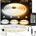PAUTIX COB LED Strip Light White CCT Tunable 1920LEDs Super Bright,9.84ft Dimmable 2700K-6500K 24V LED Tape Light with UL-Listed Power Supply,for Under Cabinet Bedroom Kitchen TV Mirror DIY Lighting