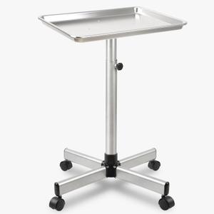 Salon Tray on Wheels, Hair Color Tray Salon Service Rolling Cart with Adjustable Height, Metal Tattoo Trolley Tray for Spa&Home Use, Silver