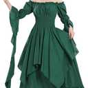 NSPSTT Victorian Dress Renaissance Costume Women Gothic Witch Dress Medieval Wedding Dress (XXL/ 3XL