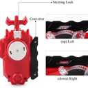 Battling Sparking String Launcher, World Spriggan Top Burst Set, Left and Right Spin String Launcher Grip Compatible with All Bey Burst Series - Red