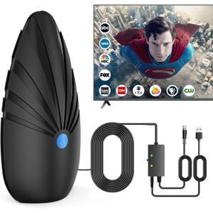 2025 TV Antenna Indoor,Long Range Antenna for Smart TV with Signal Booster,Digital Antenna for Easy Installation and All Smart/Old TVs, Supports 4K 1080P VHF UHF