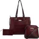 ECM 3pcs Vegan Tote Set for Women-Stylish Top Handle Laptop Bag Purse Sling Handbag Cosmetic Pouch bag-Travel Work Leisure