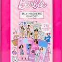 Barbie D.I.Y. Magnetic Play Set, 75 Pieces, 3 Magnetic Dolls, Crafts for Kids Ages 4-8, 4 Year Old Girl Birthday Gifts, Girl Toys, Cute Travel Toy, Fun Airplane Activities, Pretend Play for Girls