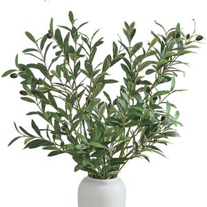 2 PCS 39 Inch Faux Olive Branches Artificial Flowers Greenery Stems Olive Tree Branch for Vase Filler Home Decor Indoor