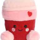 Aurora Adorable Palm Pals Parker Heart Coffee Stuffed Animal - Fun Seasonal Plush for Kids and Adult Collectors - Perfect for Decorating Rooms and Valentine's Day - Pink 5 Inches