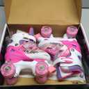 Sowume Adjustable Roller Skates for Girls and Women, All 8 Wheels of Girl's Skates Shine, Safe and Fun Illuminating for Kids, Small-(10-13 US)